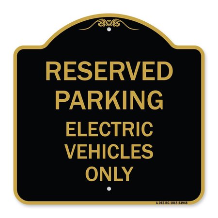 SIGNMISSION For Electrical Cars Reserved Parking Electric Vehicles Heavy-Gauge Alum, 18" x 18", BG-1818-23948 A-DES-BG-1818-23948